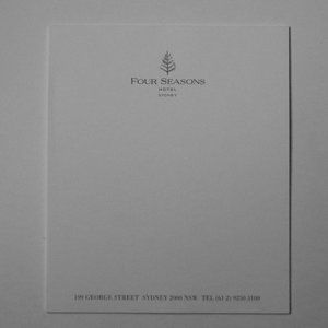 Four Seasons Hotel Notepad Luxury Sydney Australia Stationary Note Pad